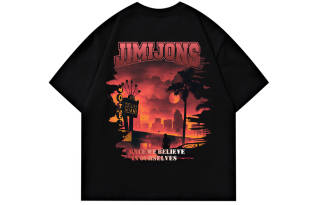 JIMI&JONS T Shirts Unisex Crew Neck Thin Straight Fit
