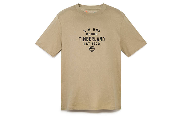 Timberland T Shirts Unisex Liquorice Yellow Crew Neck Moderate Straight Fit