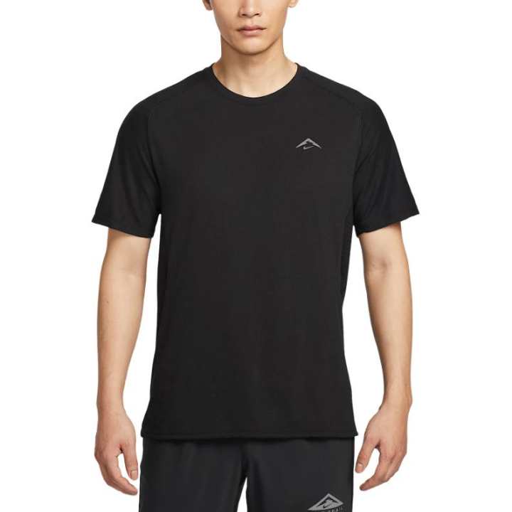 Nike Nike Dri FIT Trail Solar Chase Running T Shirt Men's Black/Peak White