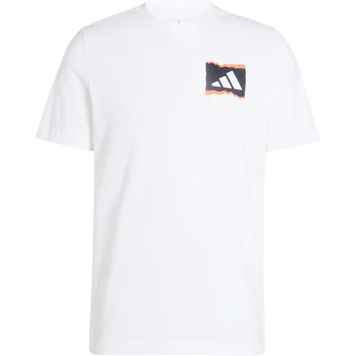 Adidas Adidas T Shirts Men's White Crew Neck Moderate Straight Fit