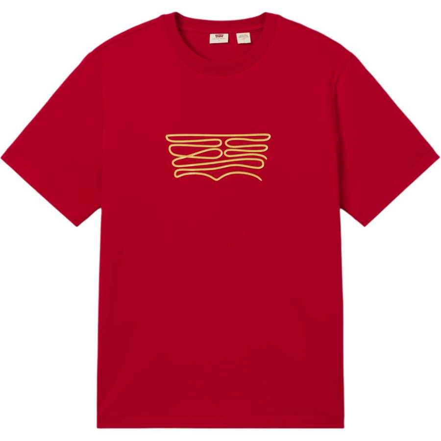 Levis CNY T Shirts Men's Red Crew Neck Moderate Straight Fit