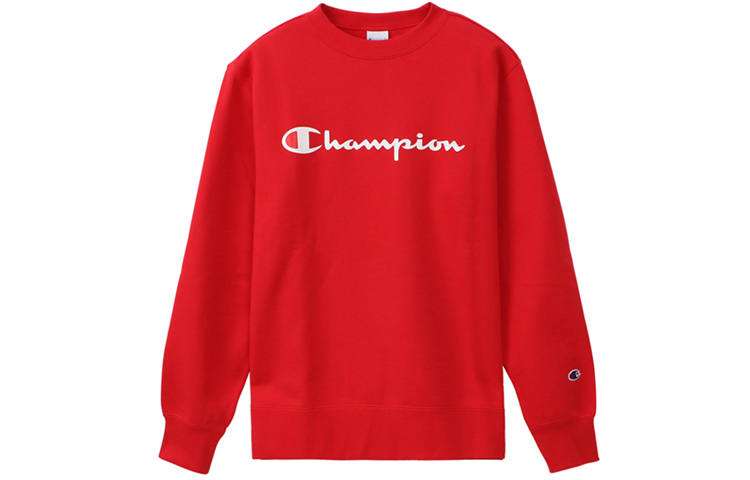 Champion Sweatshirts Unisex Red Crew Neck Moderate Heavyweight
