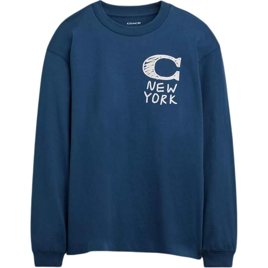 COACH COACH T Shirts Men's Dark Blue Crew Neck
