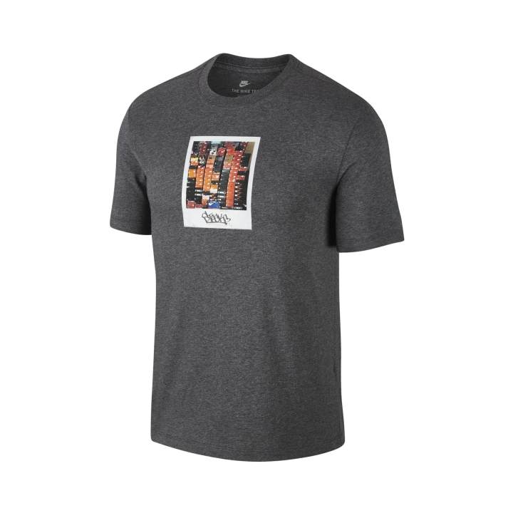 Nike Nike T Shirts Men's Gray Crew Neck Moderate Straight Fit