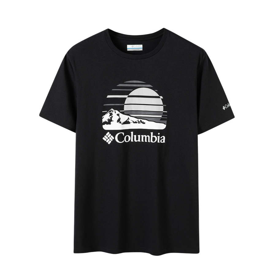 Columbia T Shirts Men's Black/025 Crew Neck Moderate Straight Fit