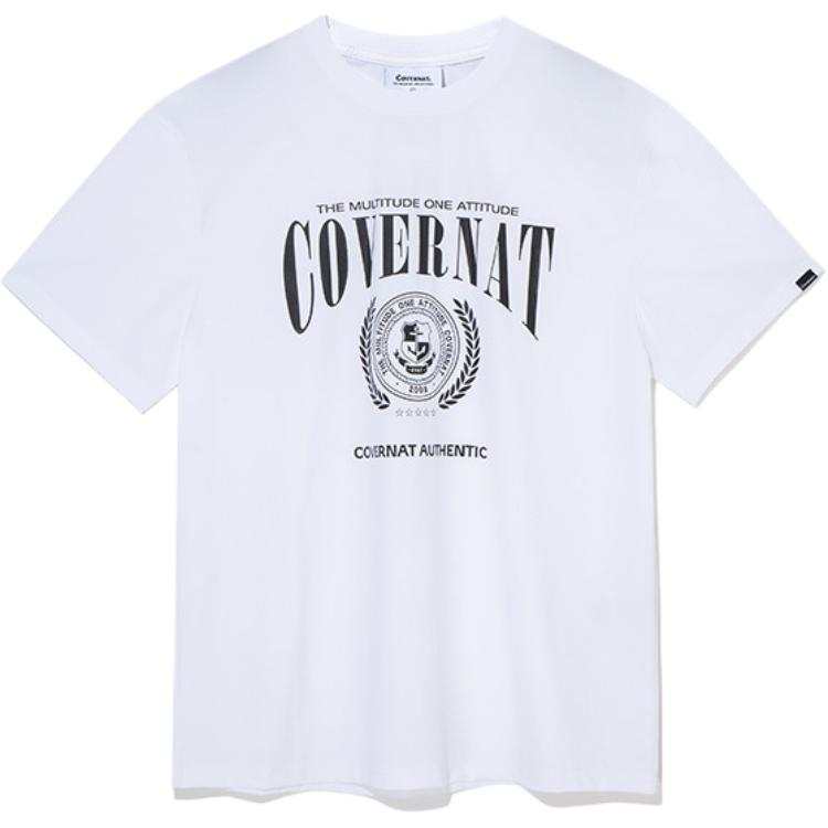 COVERNAT T Shirts Unisex White Crew Neck Moderate