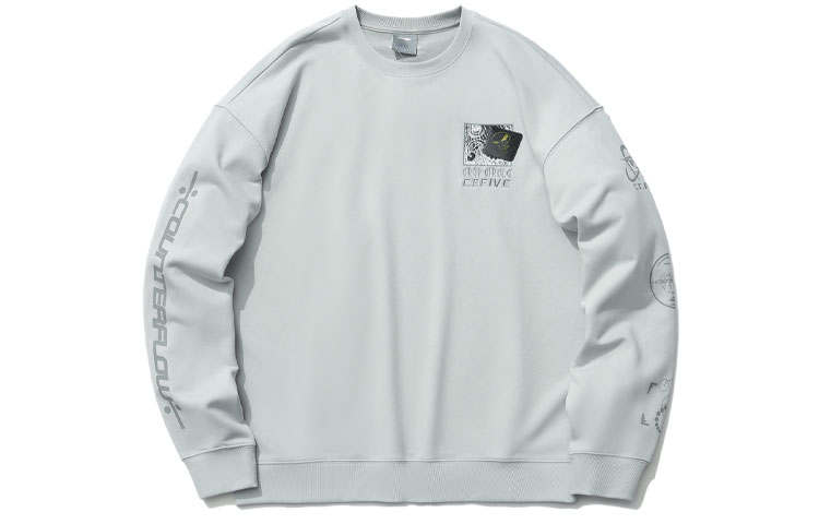Li-Ning Li Ning Sweatshirts Unisex Coin Gray Crew Neck Moderate Regular