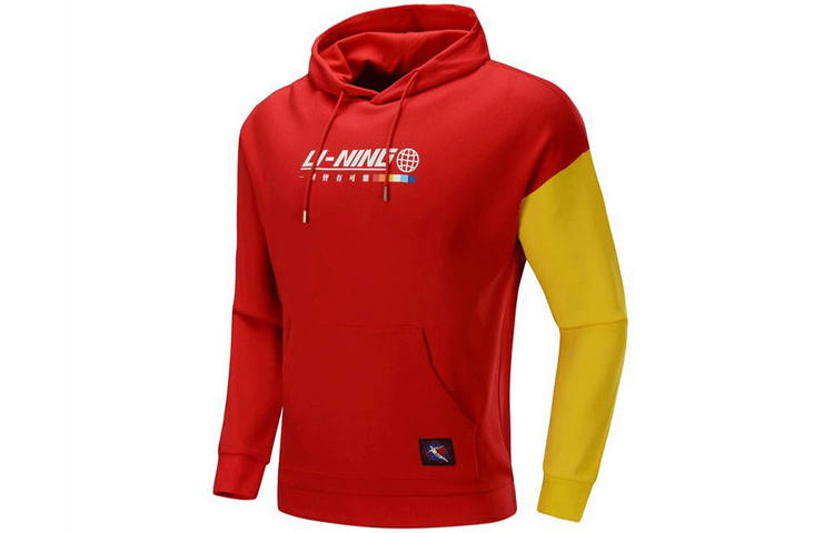 Li-Ning Li Ning Sports Fashion Collection Sweatshirts Men's Red Hooded Moderate Regular