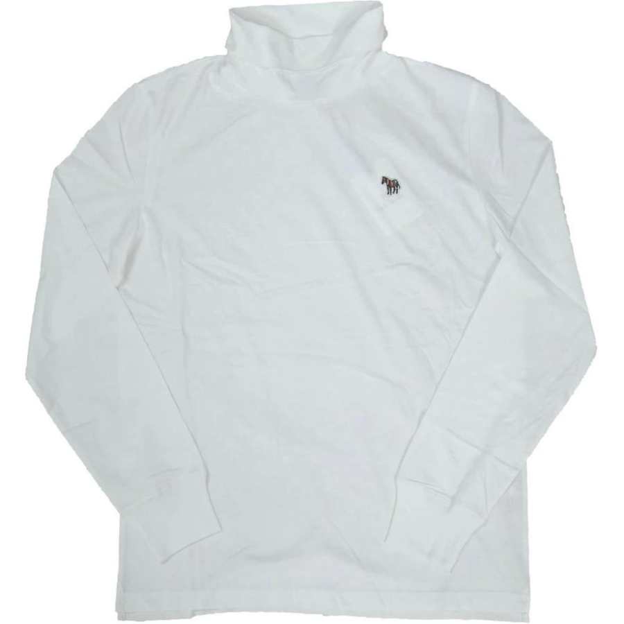 Paul Smith T Shirts Men's White Stand Collar Moderate