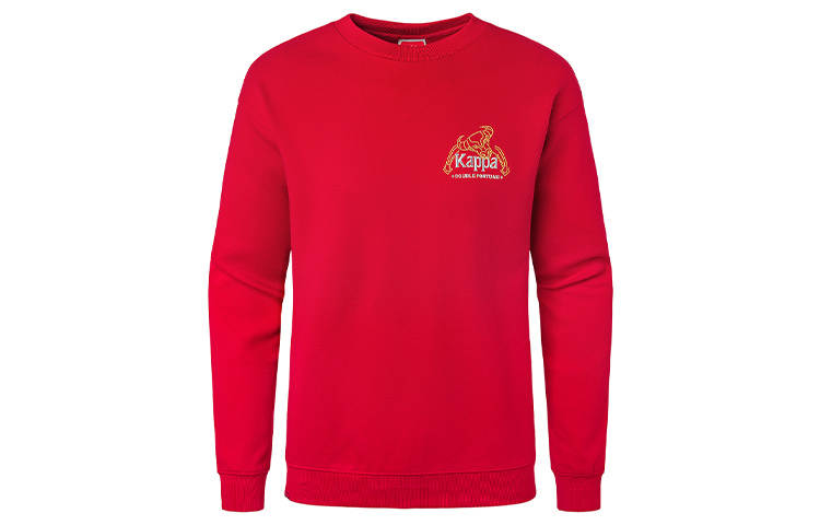 Kappa Sweatshirts Unisex Red Crew Neck Moderate Regular
