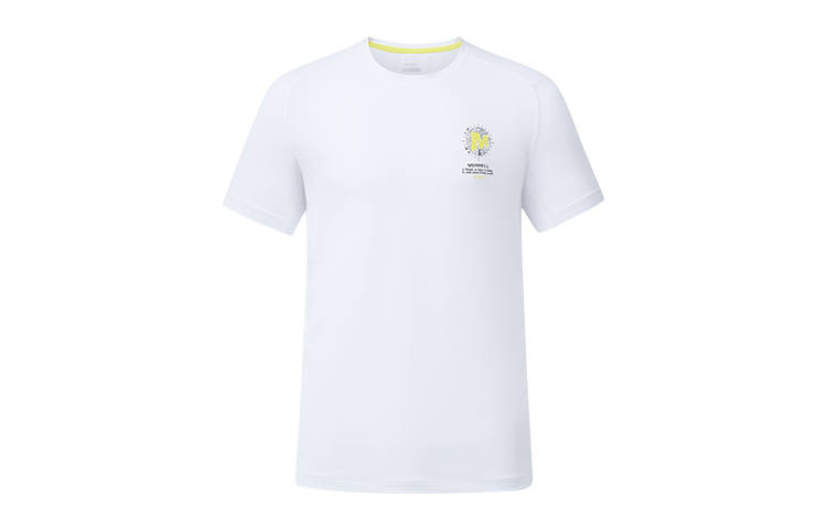 MERRELL T Shirts Men's White Crew Neck Thin Straight Fit
