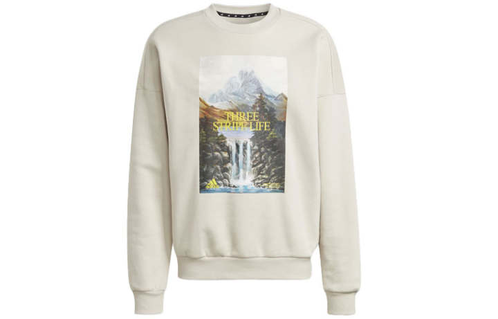 Adidas Adidas Sweatshirts Men's Beige Crew Neck Moderate Regular