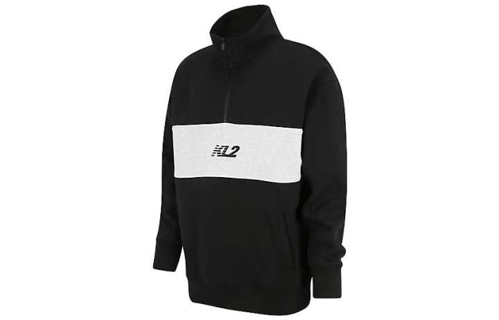 New Balance New Balance Sweatshirts Men's Black Stand Collar Moderate Regular