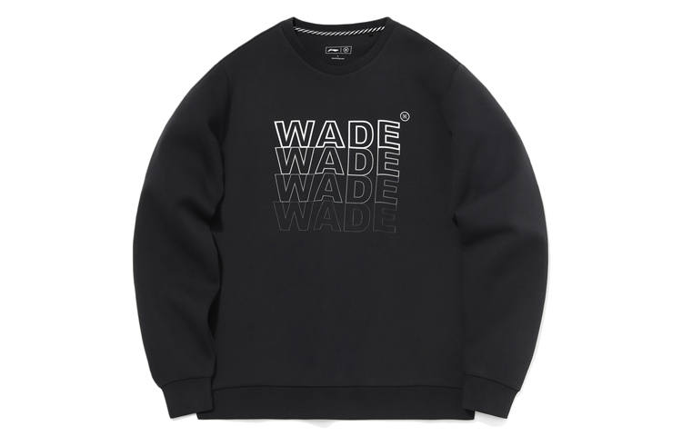 Li-Ning Li Ning Sweatshirts Men's New Standard Black Crew Neck Moderate Regular