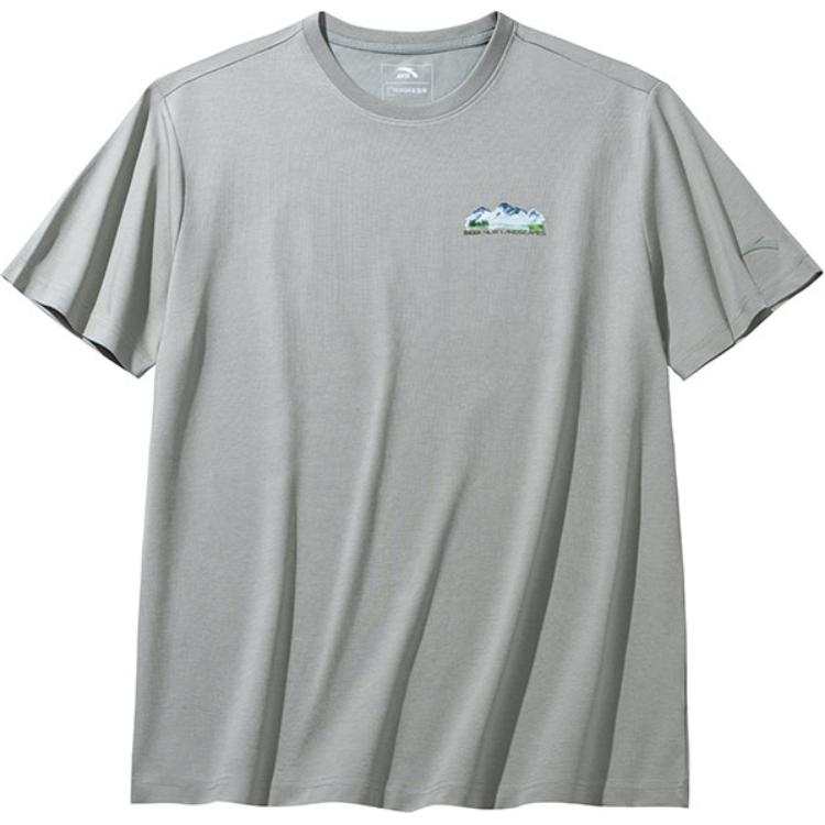 Anta x ZHONGGUOGUOJIADILI,LIANMINGKUAN T Shirt Men's Pearlescent Gray