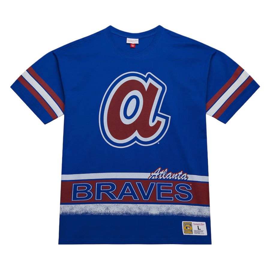 Mitchell Ness x MLB Atlanta Braves T Shirt Men's Royal Blue