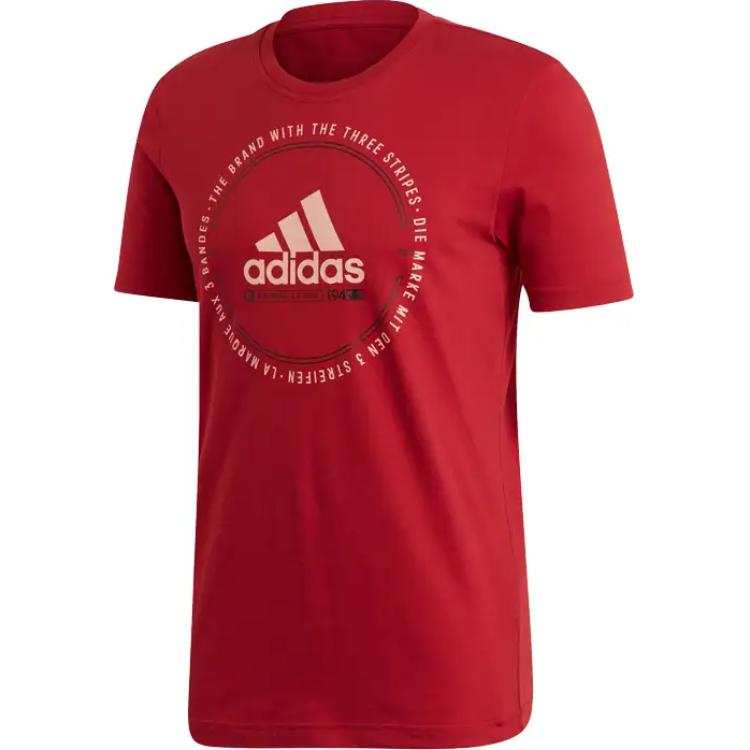 Adidas Adidas T Shirts Men's Red Crew Neck Moderate