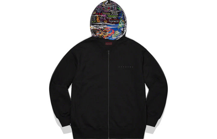 Supreme Supreme Globe Zip Up Hooded Sweatshirt