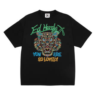 ED HARDY X Drop Shoulder Sleeve T-Shirt Unisex Multicolor
