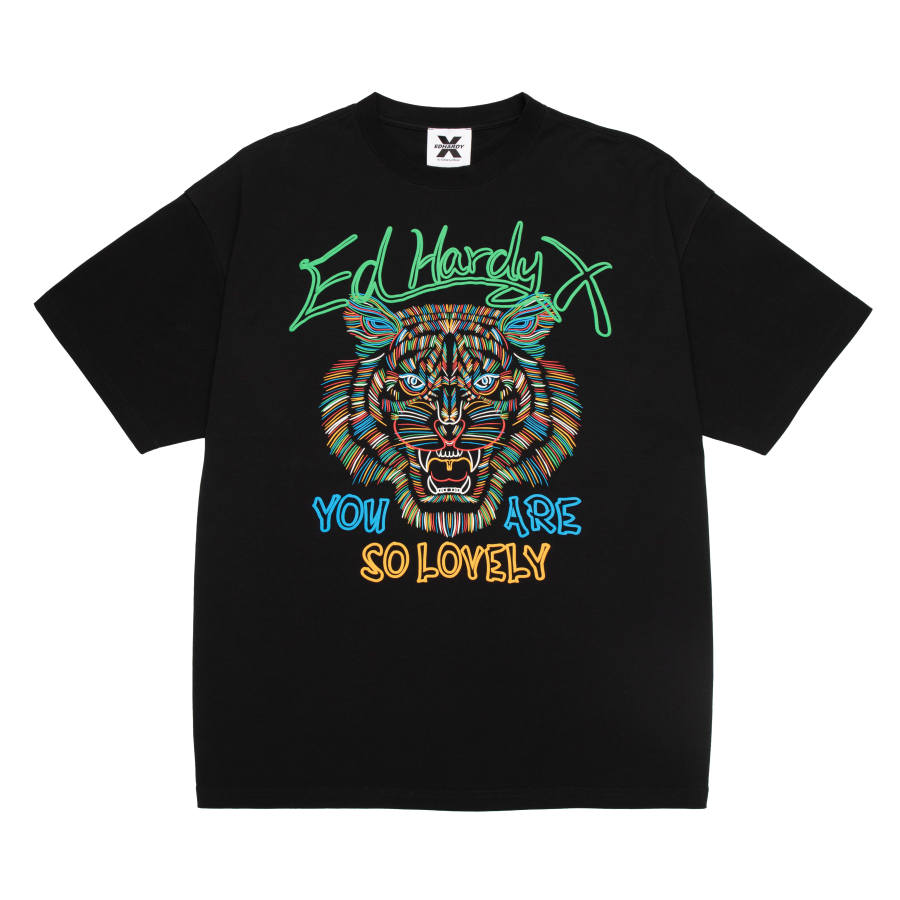 ED HARDY X Drop Shoulder Sleeve T-Shirt Unisex Multicolor