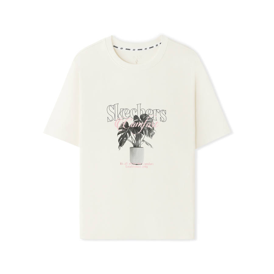 Skechers T Shirt Unisex Marshmallow White