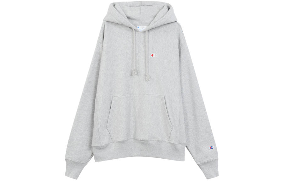 Champion Champion Classic Small C Fleece Lined Pullover Sweatshirt US Version Unisex Light Gray
