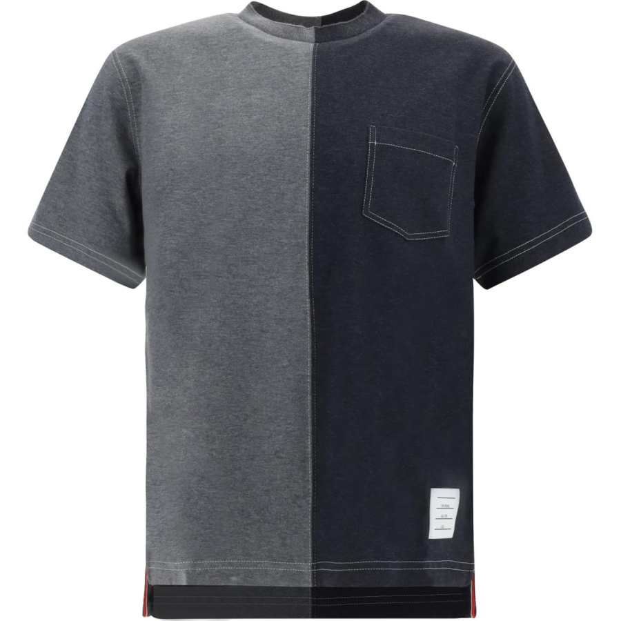 THOM BROWNE THOM BROWNE Two Toned Crewneck T Shirt