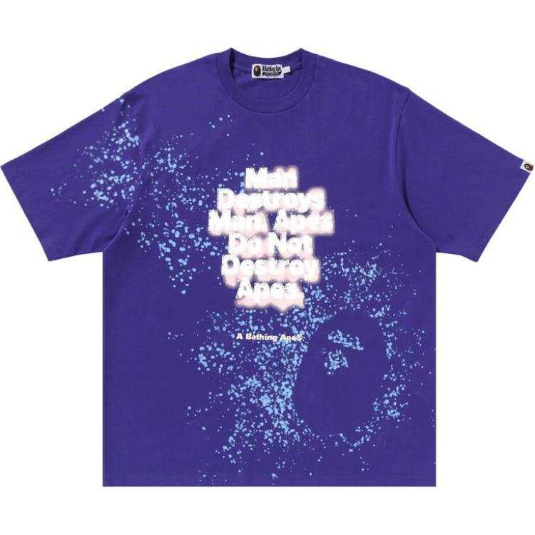 A BATHING APE A Bathing Ape spray-print slogan T-shirt