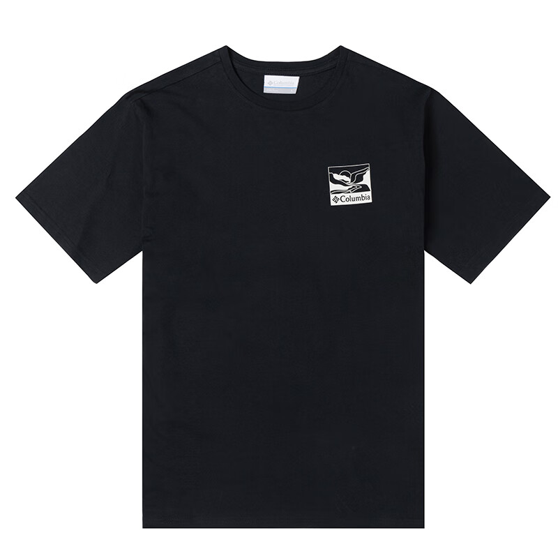Columbia T Shirts Men's Black Crew Neck Moderate Straight Fit