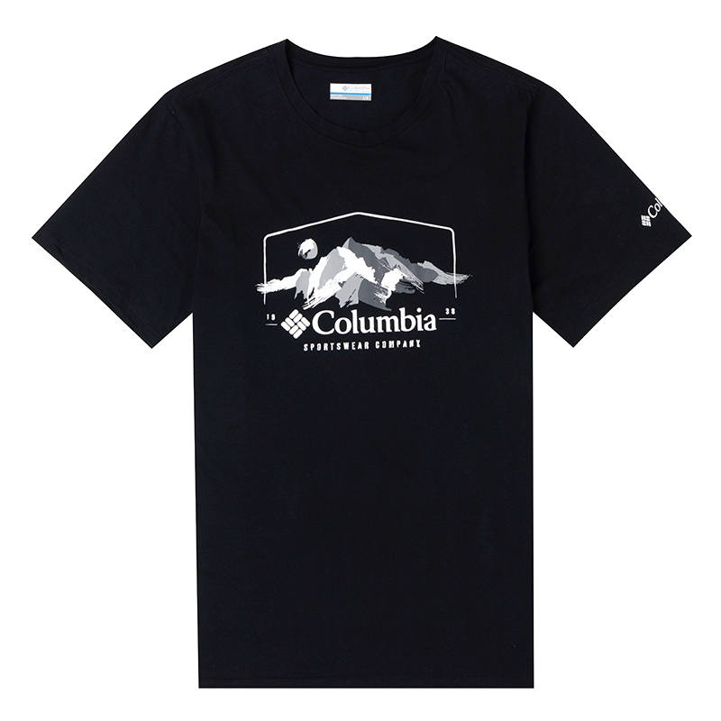 Columbia T Shirts Unisex Black/021 Crew Neck Moderate Straight Fit