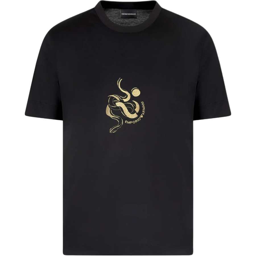 EMPORIO ARMANI Asv Lyocell Blend Jersey T shirt With Embroidery