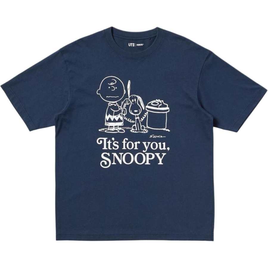 UNIQLO x PEANUTS SS25 T Shirt Men's Navy Blue