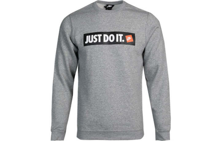 Nike Nike Sweatshirts Men's Gray Crew Neck Moderate Regular