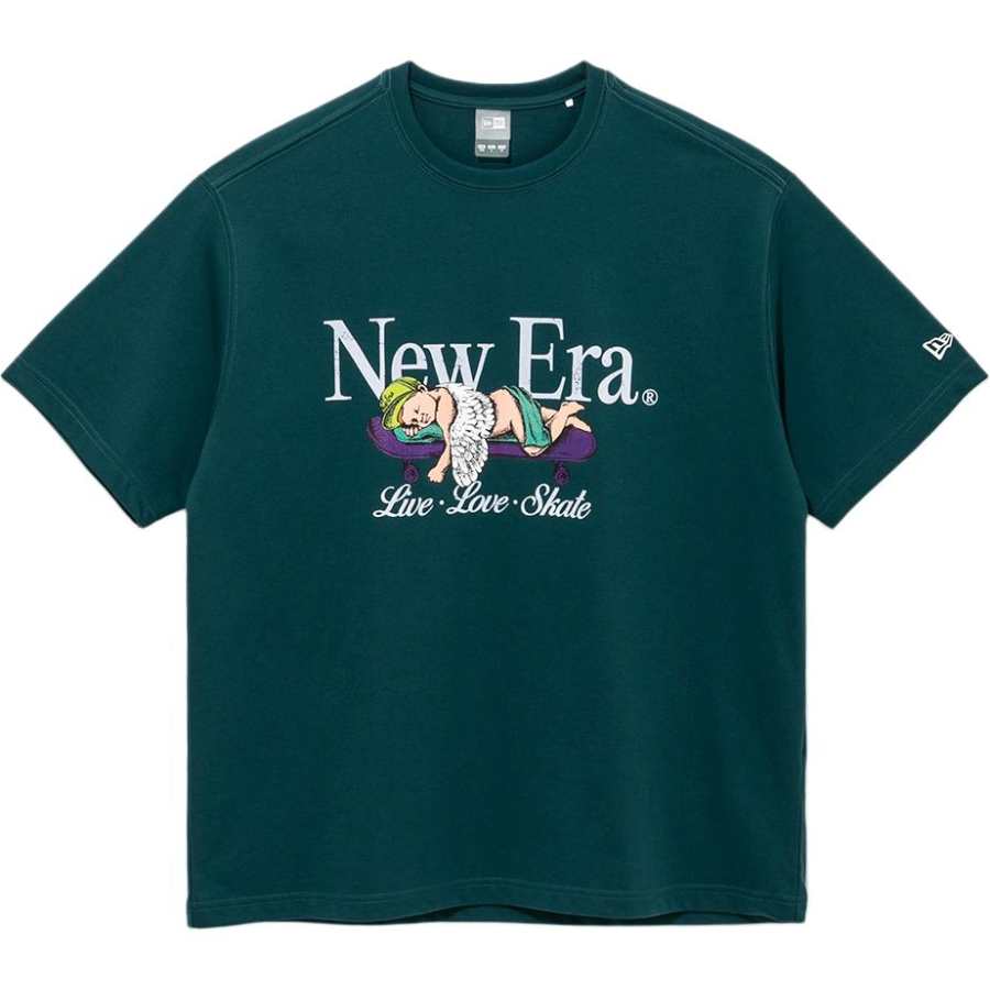 New Era T Shirts Unisex Green Crew Neck