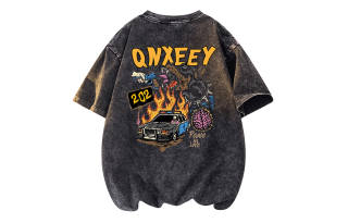 Qnxeey T Shirts Unisex Crew Neck Moderate Straight Fit