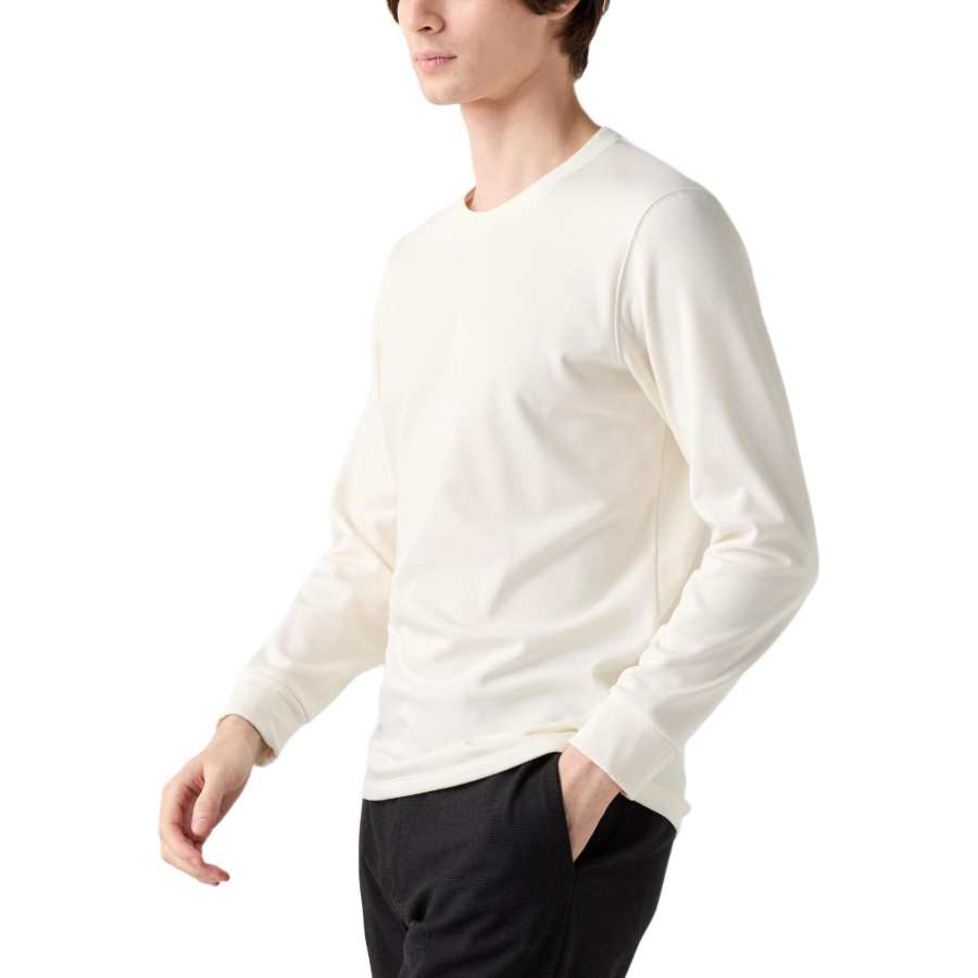 UNIQLO T Shirts Men's Ivory Crew Neck Moderate