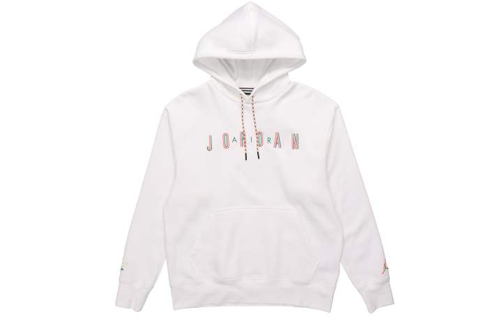 Jordan Jordan DNA Hooded Comfortable Fleece Lined Long Sleeved Sweatshirt Men's White