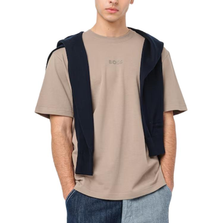 HUGO BOSS T Shirts Men's Khaki Crew Neck