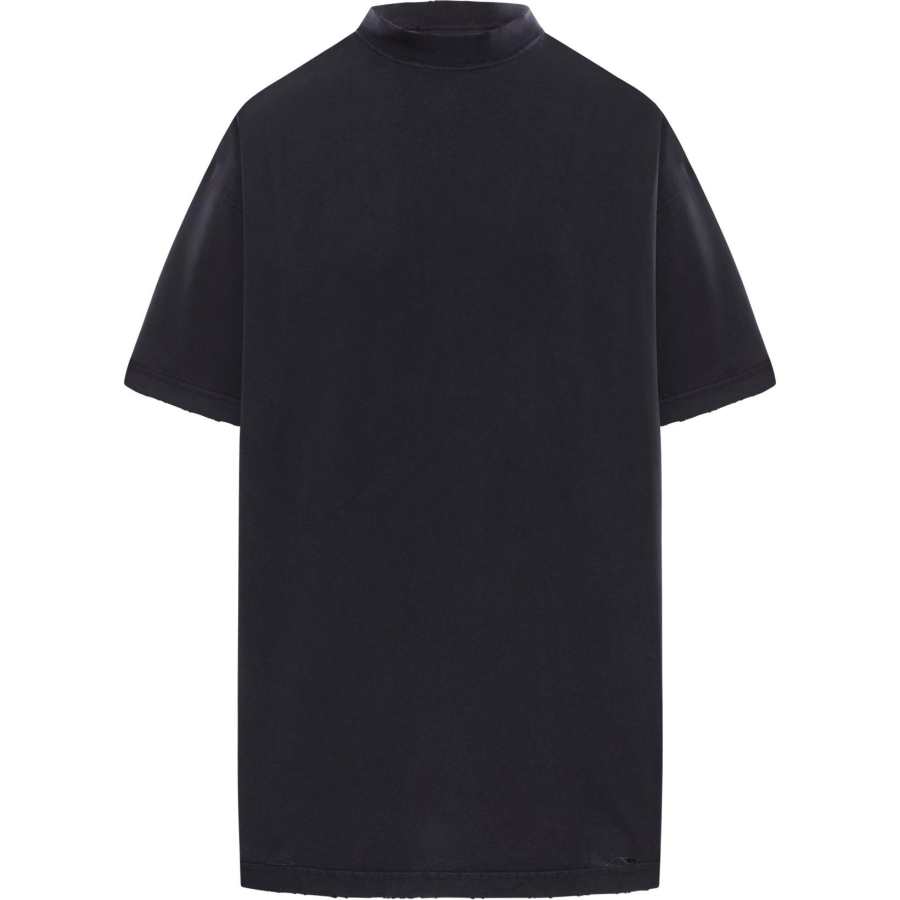 Balenciaga Logo Print Distressed Oversized T Shirt