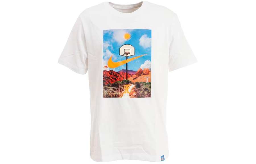 Nike Nike T Shirts Men's White Crew Neck Moderate Straight Fit