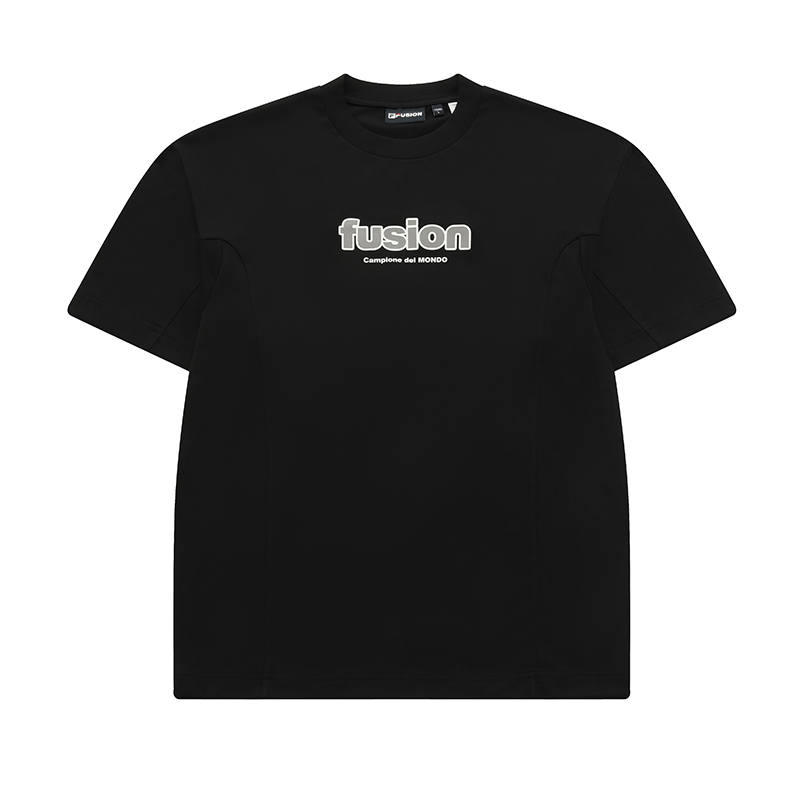 FILA FUSION T Shirts Men's Black Crew Neck Moderate Straight Fit