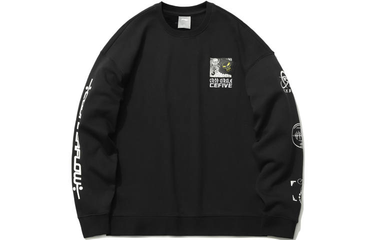 Li-Ning Li Ning CF Sweatshirts Unisex Black Crew Neck Moderate Regular