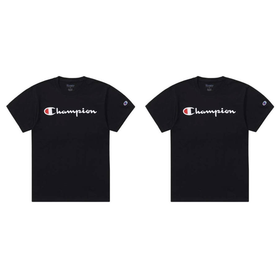 Champion T Shirt Unisex 2 Pack Black
