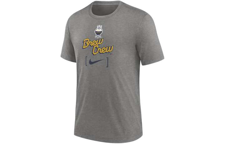 Nike Nike x MLB T Shirt Men's Gray Milwaukee Brewers