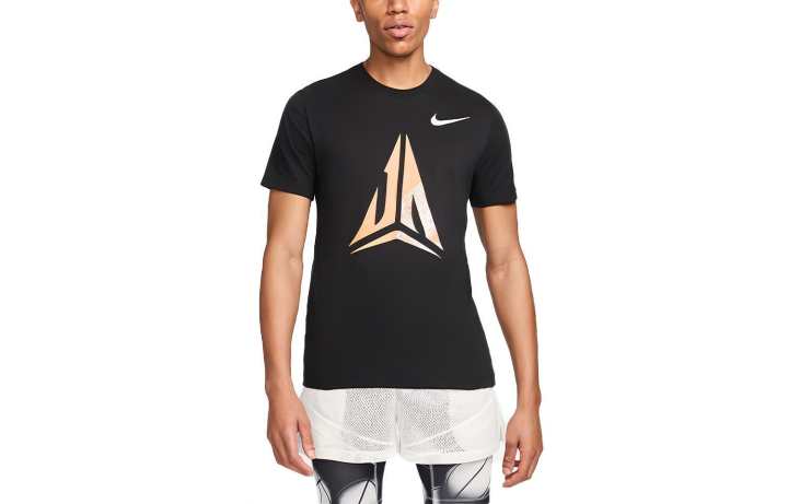 Nike Nike T Shirts Men's Black Crew Neck Moderate Straight Fit