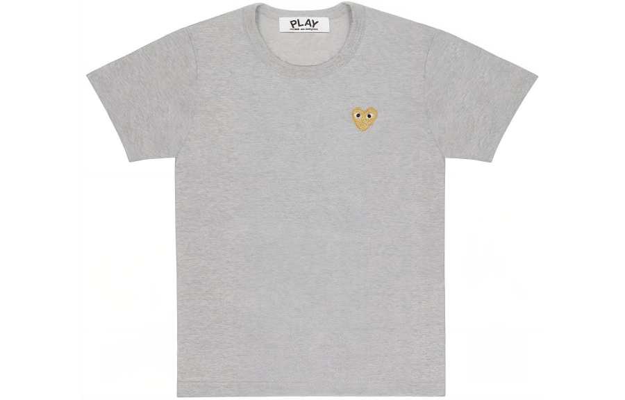 CDG Play T Shirt Unisex Top Gray