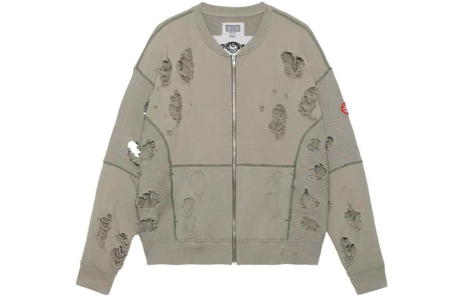 Cav Empt Sweatshirts Men's Gray Baseball Collar Moderate Cardigan