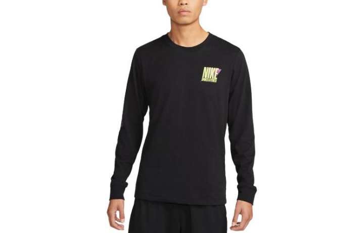 Nike Nike T Shirts Men's Black Crew Neck Moderate Straight Fit