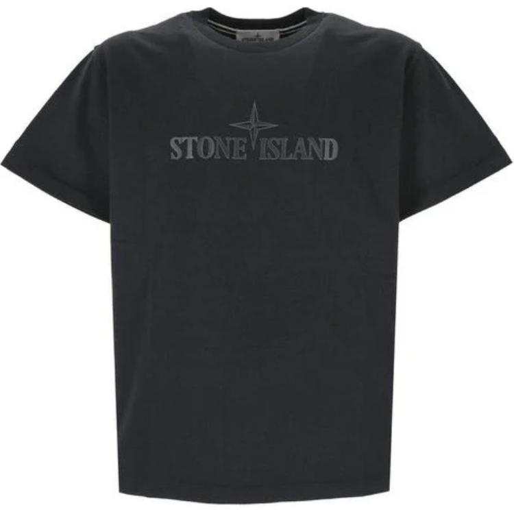 STONE ISLAND Logo Printed Crewneck T Shirt