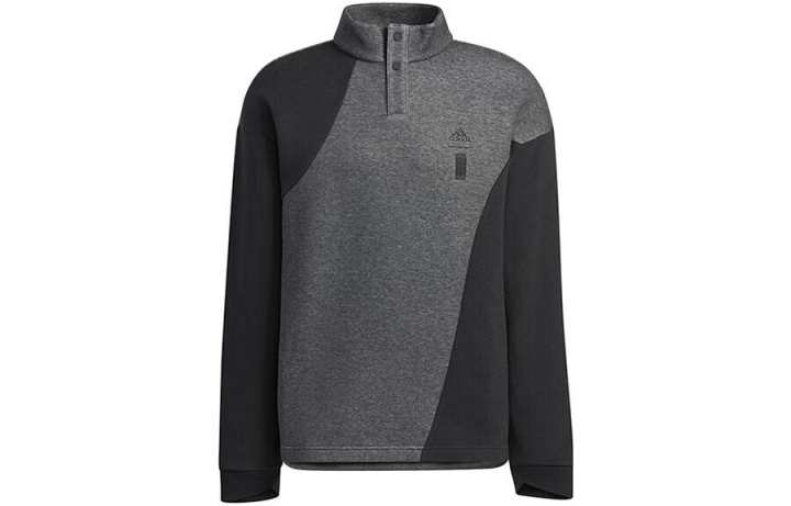 Adidas Adidas Sweatshirts Men's Black Stand Collar Moderate Regular